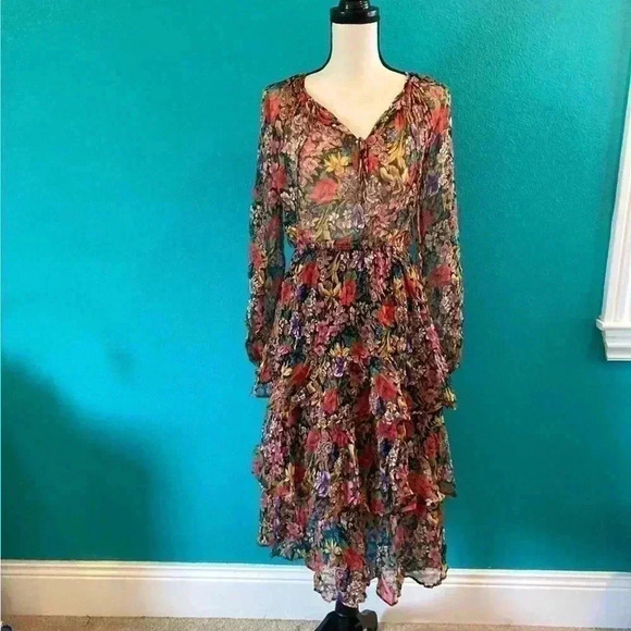 The kooples Long-sleeved dress in Cocktail power print - Picture 1 of 4